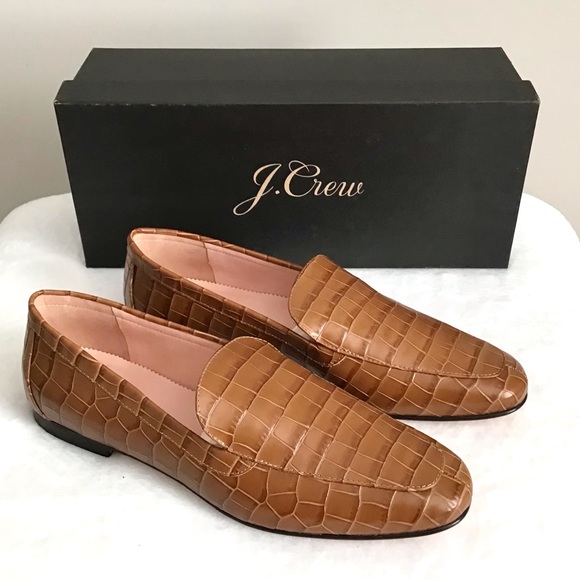 J. Crew Shoes - J. CREW Croc Embossed Leather Loafers Shoes NIB NWT